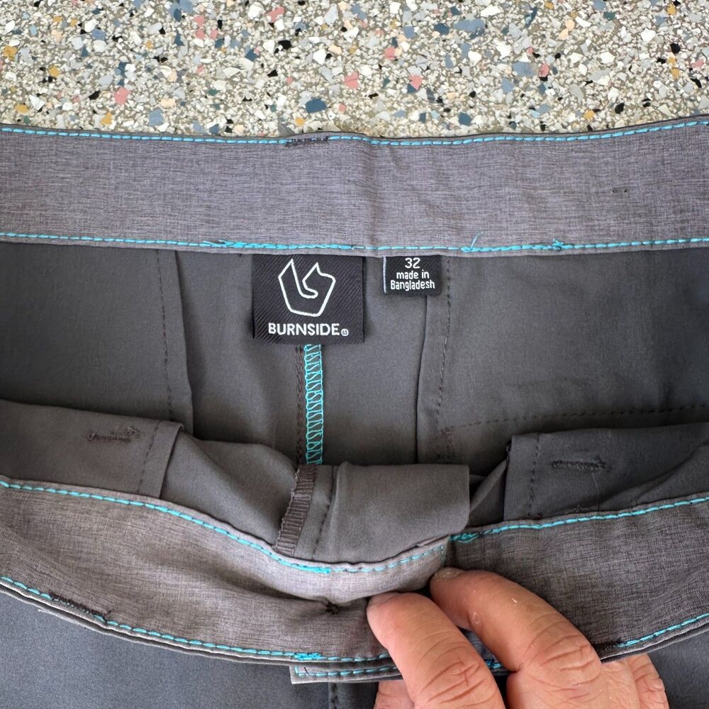 Burnside Land & Sea Hybrid Series Performance Stretch Gray Board Shorts Men 32